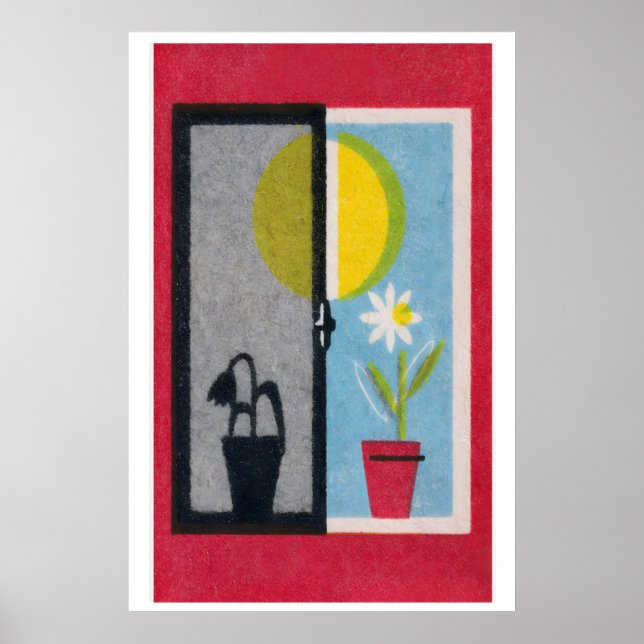 Two Flowers Matchbox Print Vintage Eastern Europe Poster (Vorne)