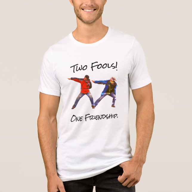 "Two fools, one Friendship" - individuell anpassba Tri-Blend Shirt (Vorderseite)