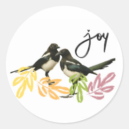 "Two for Joy" Zwei Magies mit Blumennoten Runder Aufkleber