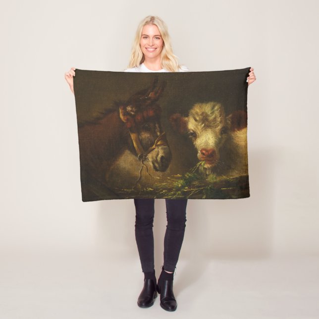 Two Friends (Donkey and Lamb) (Farm Animals) Fleecedecke (Beispiel)