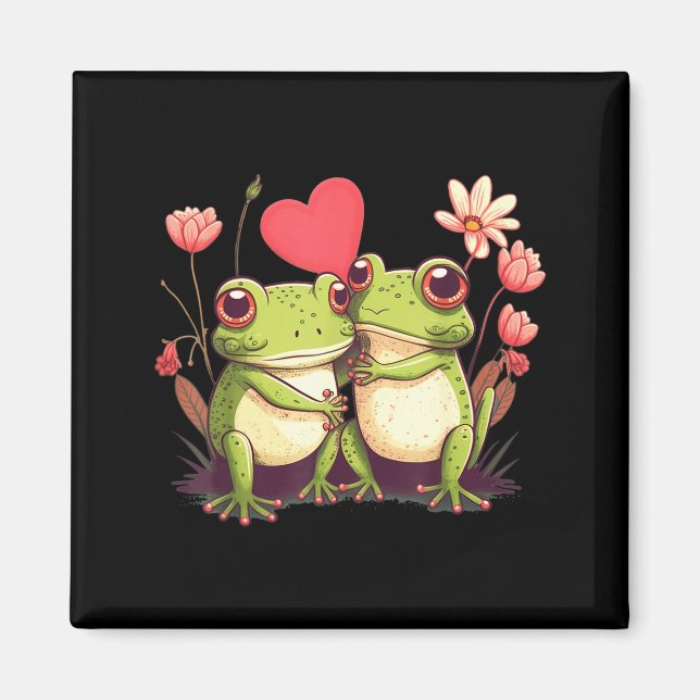 Two Frogs Valentines Day Love On Couple Frog  Magnet (Vorne)
