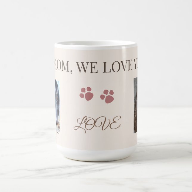 Two Fur Babies, One Amazing Mom 2 photos Kaffeetasse (Mittel)