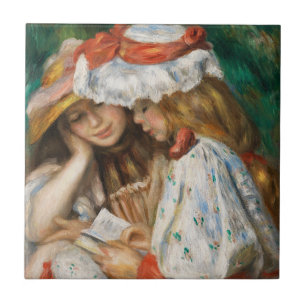 Two Girls Reading - Renoir Impressionist Malerei Fliese