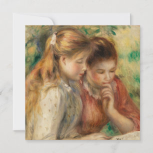 Two Girls Reading - Renoir Impressionist Malerei Karte