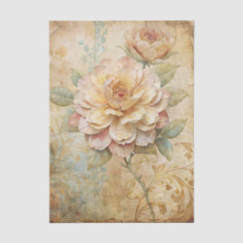 Two Gorgeous Peonies on a Collage Background Seidenpapier