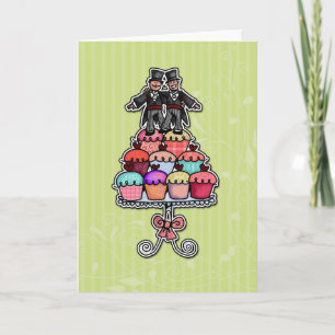 Two Grooms on Cupcakes Karte