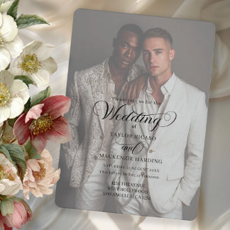 Two Grooms Wedding Photo Template Einladung