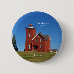 Two Harbors Leuchtturm-Knopf Button