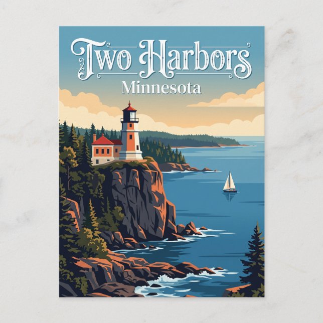 Two Harbors, Minnesota Postkarte (Vorderseite)