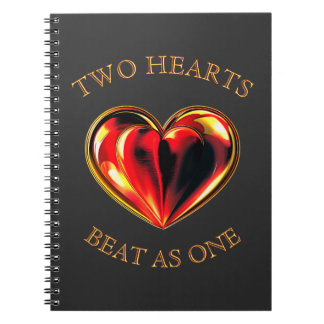 Two Hearts Beat As One Soulmate Valentine Black Notizblock
