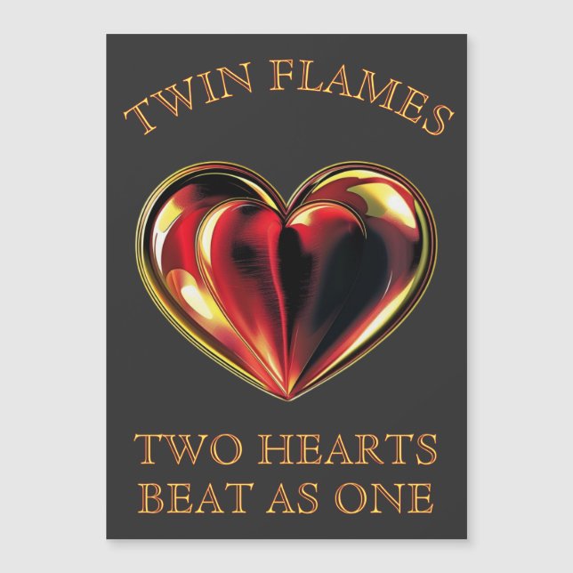 Two Hearts Beat As One Twin Flame Magnetic Card Magnetkarte (Vorderseite)