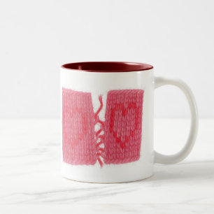 TWO HEARTS KNIT Marineblaue Zweifarben-Tasse Zweifarbige Tasse