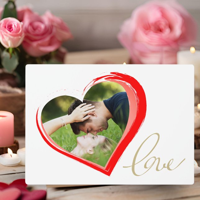 Two Hearts Liebe Script Valentine`s Day Foto  Fotoplatte (Von Creator hochgeladen)
