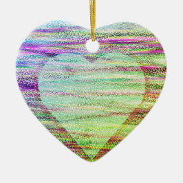 Two Hearts on a Valentines Day Tree  Keramik Ornament