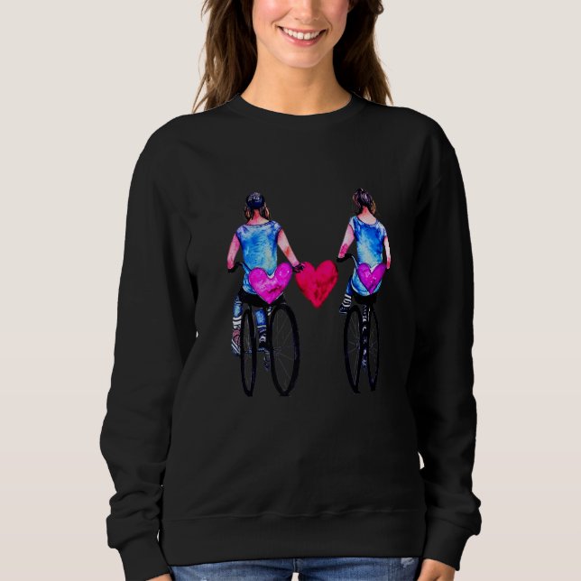 Two Hearts On Bikes - Love Riding Bicycles For Wom Sweatshirt (Vorderseite)