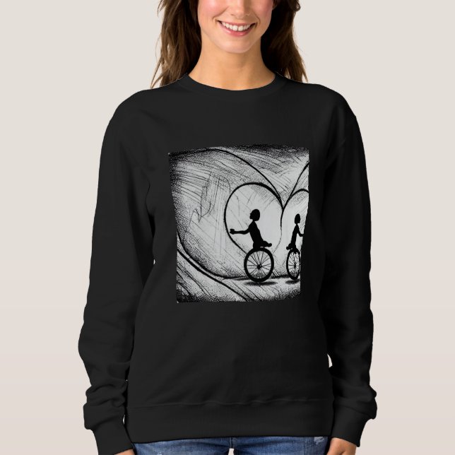 Two Hearts On Bikes - Romance On A Bicycle Premium Sweatshirt (Vorderseite)