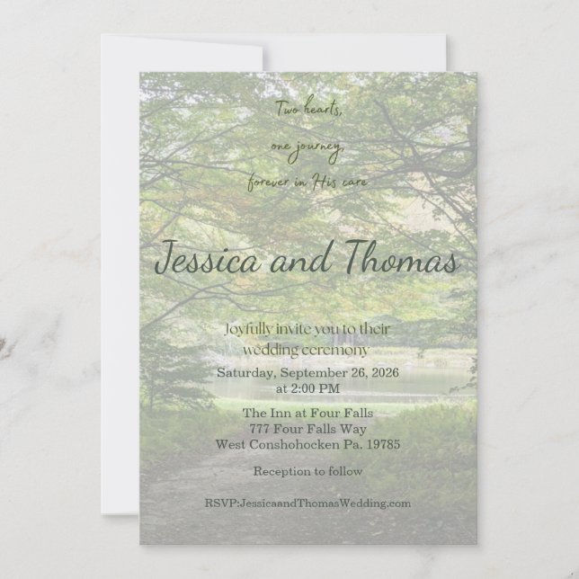 Two Hearts One Journey Photo Wedding Invitation Einladung (Vorderseite)