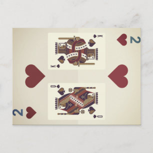 Two Hearts - Queen & King Postkarte