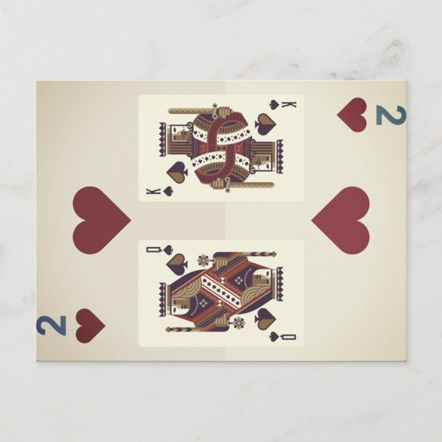 Two Hearts - Queen & King Postkarte (Vorderseite)