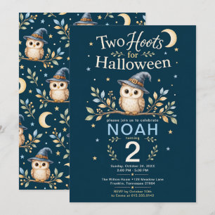 Two Hoots Halloween-Eule 2. Geburtstag Junge Einladung
