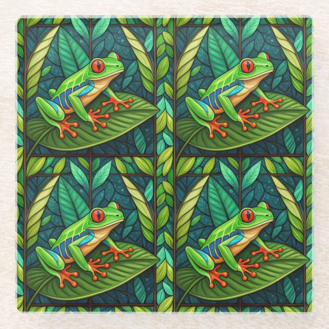 Two intricately designed panels feature vibrant  glasuntersetzer (Vorderseite)