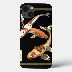 Two Japanese Koi Goldfish on Black Background Case-Mate iPhone Hülle