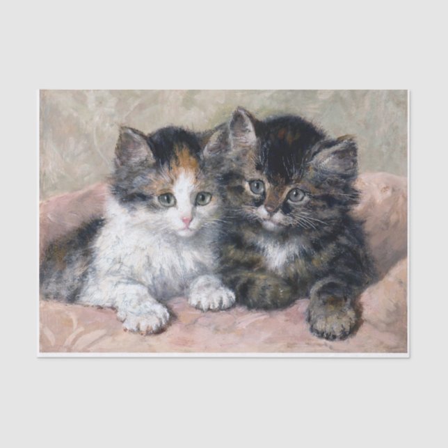Two Kittens ・ Henriette Ronner-Knip (1821-1909) Seidenpapier (Vorderseite)