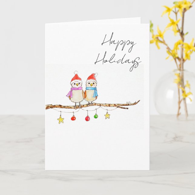 Two Little Birds  Karte (Gelbe Blume)