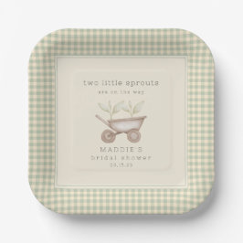 Two Little Sprouts are  on the Way Baby Shower  Pappteller