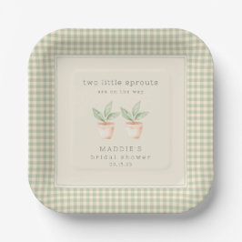 Two Little Sprouts are  on the Way Baby Shower  Pappteller
