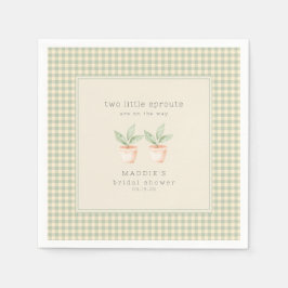 Two Little Sprouts are  on the Way Baby Shower  Serviette