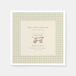 Two Little Sprouts are on the way Baby Shower  Serviette