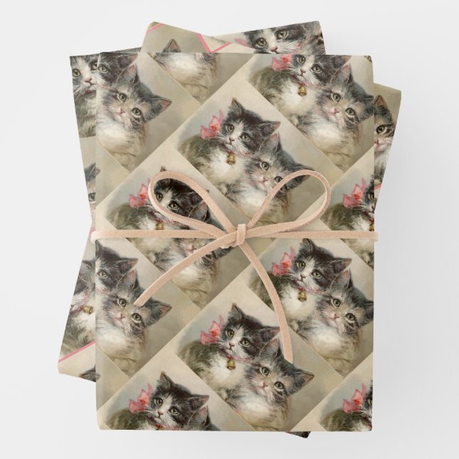 Two lovely Victorian kittens Geschenkpapier Set (Beispiel)