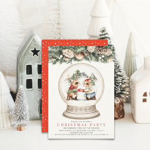Two Mice Cheers Snow Globe Weihnachtsfeier Einladung