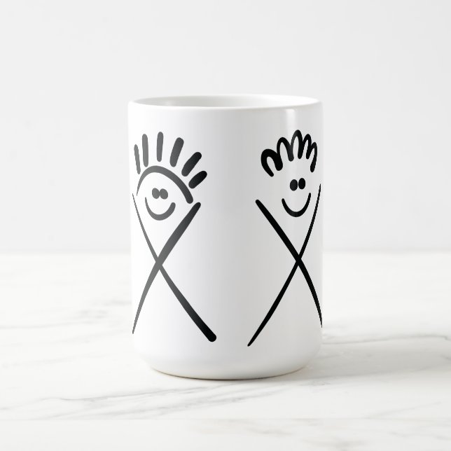Two Minimal Friends – Line Art  Kaffeetasse (Mittel)