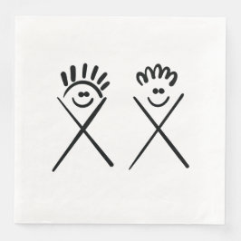 Two Minimal Friends – Line Art Serviette