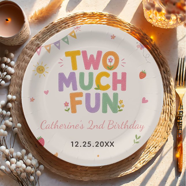 Two Much Fun 2. Geburtstagsfeier Pappteller (Von Creator hochgeladen)