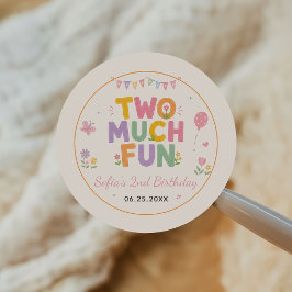Two Much Fun 2. Geburtstagsfeier Runder Aufkleber