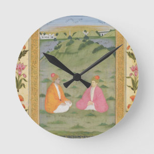 Two nobles seated in a landscape, from the Small C Runde Wanduhr