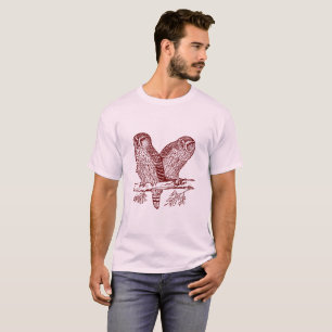 Two Owls - Dunkelrot T-Shirt