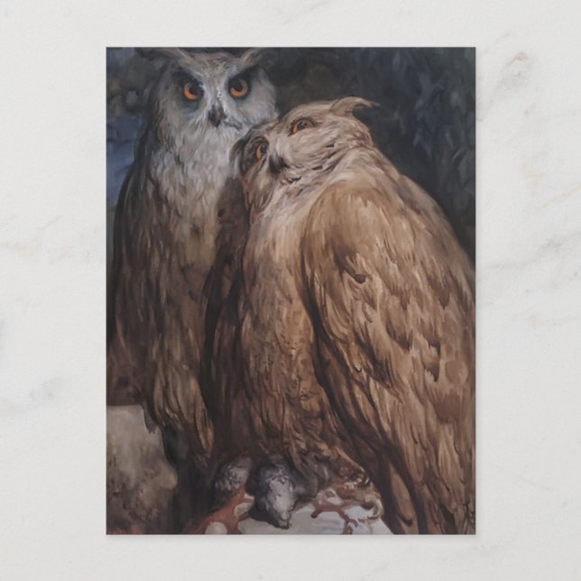 Two Owls von Gustave Dore Postkarte (Vorderseite)
