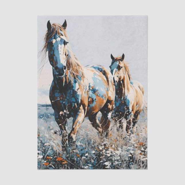 Two Paint Horses decoupage  Seidenpapier (Vorderseite)