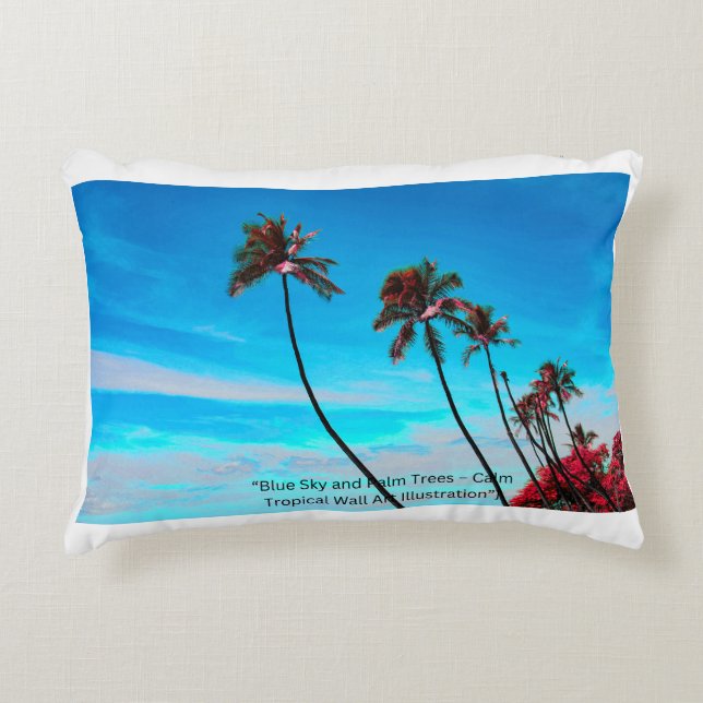 Two Palm Trees Wall Art | Tropical Minimalist Dekokissen (Vorderseite)