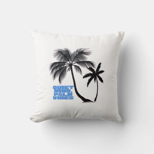 Two Palm Trees Wall Art | Tropical Minimalist Kissen (Vorderseite)
