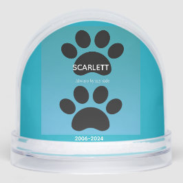 Two Paw Prints Memorial, Teal to Blue Schneekugeln