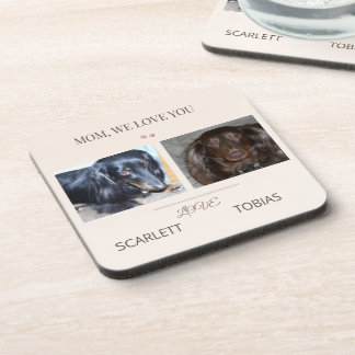 Two Paws Bring Love to Mom's Table Getränkeuntersetzer