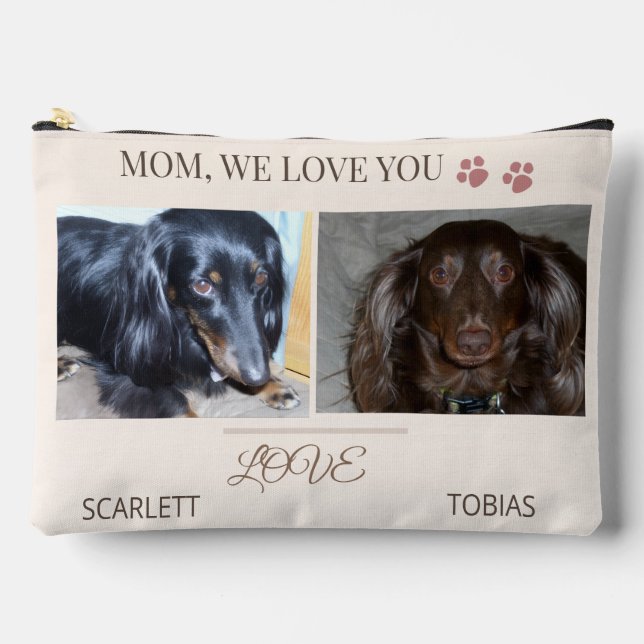 Two Paws Carry Love to Mom Zubehörtasche (Vorderseite)