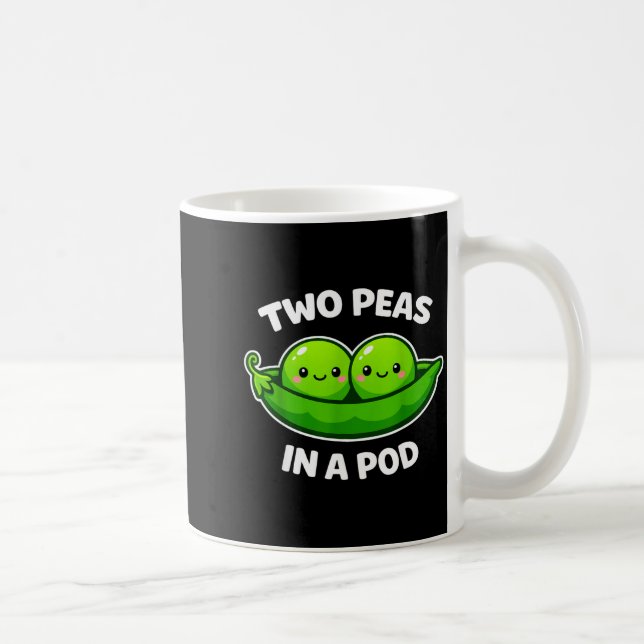 Two Peas In A D Cute Kawaii Funny  Kaffeetasse (Rechts)
