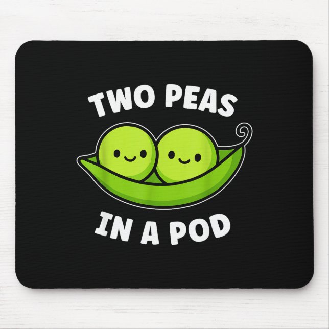 Two Peas In A Pod Cute Kawaii Funny  Mousepad (Vorne)