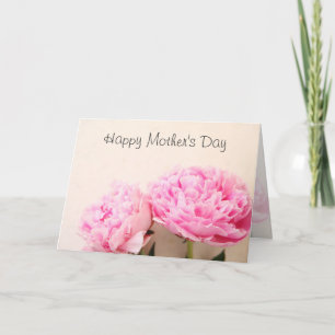 Two peonies pink Mother's Day Karte